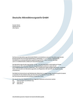 Seite 2 der Akkreditierungsurkunde